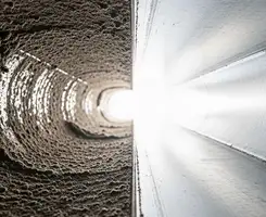 air duct cleaning services showing interior duct system inspection and cleaning in Las Vegas, NV